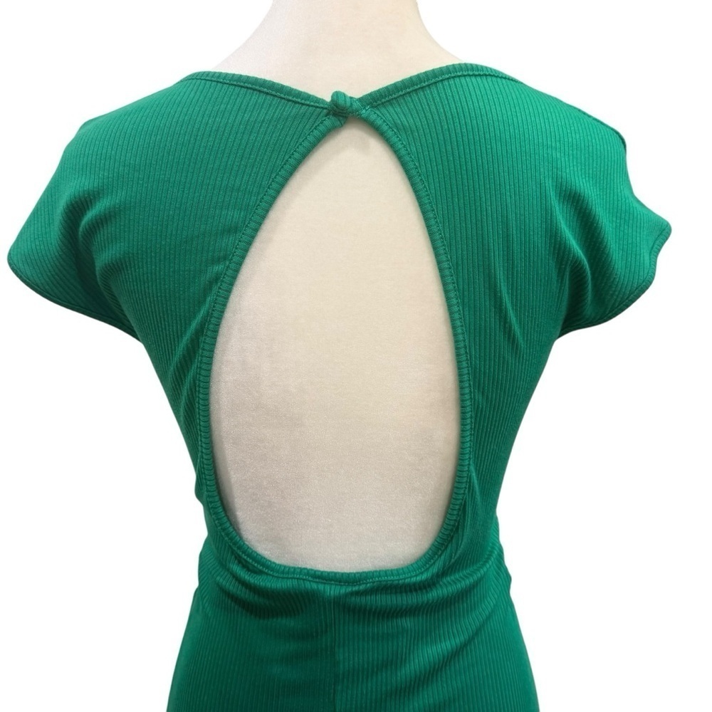 Agua Bendita Ailana Dress Green Maxi Size Medium Cut-Out Midriff NEW $250 - Picture 12 of 15
